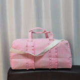 Purple Plaid Ruffle Duffle Kids Seersucker Large Ruffle Totes