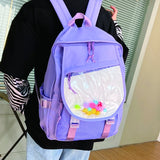 Purple Girls' Nylon Backpack for Travel