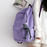 Purple Waterproof Shoulder School Bags Female Large-capacity Travel Backpack
