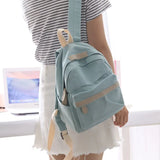 Purple Waterproof Backpack Women Large-capacity School Bag