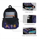 Purple Wolf Pack Backpack Men's Anime School Bag