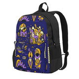 Purple Wolf Pack Backpack Men's Anime School Bag