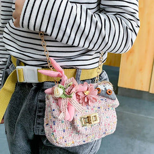 Pearl Top Handle Crossbody Bag for Women Girls