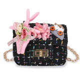 Pearl Top Handle Crossbody Bag for Women Girls