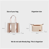 Satin Purse Organizer Insert with 7 Pockets Zipper for Woody Tote