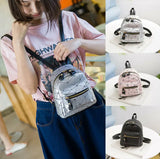 Women Backpack Geometry Bag PU Leather Girls Rucksack Shoulder School Bag