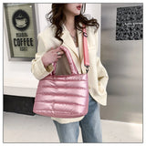 Winter Down Material Warm Portable Shoulder Crossbody Bag