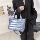 Winter Down Material Warm Portable Shoulder Crossbody Bag