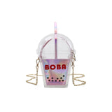 Hanging Mobile Bag Leather Chain Transparent Bag