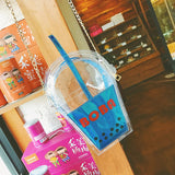 Hanging Mobile Bag Leather Chain Transparent Bag