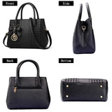 Women's PU Leather Top Handle Satchel Shoulder Tote Bag