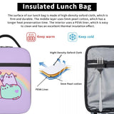 Pusheens Cat Rainbow Heart Thermal Lunch Bag Women Cartoon Kitten