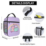 Pusheens Cat Rainbow Heart Thermal Lunch Bag Women Cartoon Kitten
