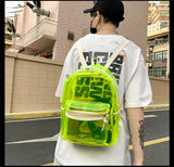PVC Waterproof Transparent School Bag With Light Backpacks