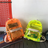 PVC Waterproof Transparent School Bag With Light Backpacks