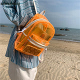 PVC Waterproof Transparent School Bag With Light Backpacks