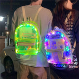 PVC Waterproof Transparent School Bag With Light Backpacks