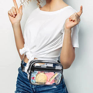 Clear Transparent Waist Pack Zipper Belt Bag
