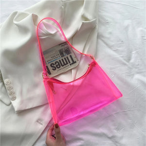Clear Jelly Handbag Shoulder Bags for Women Evening Bag