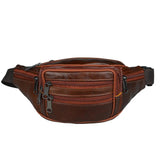 Men Leather Waist Packs Organizer Travel Waist Pack Necessity Waist belt