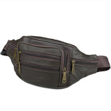 Men Leather Waist Packs Organizer Travel Waist Pack Necessity Waist belt