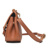 Women's Small Round Bag with Belt Buckle