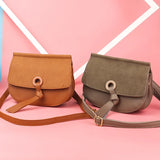Women's Small Round Bag with Belt Buckle
