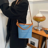 Women's Denim Large Shoulder Messenger Bag Casual All-match Stitching