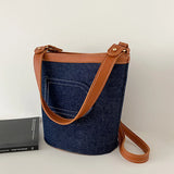 Women's Denim Large Shoulder Messenger Bag Casual All-match Stitching