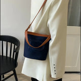 Women's Denim Large Shoulder Messenger Bag Casual All-match Stitching
