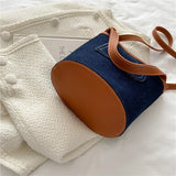 Women's Denim Large Shoulder Messenger Bag Casual All-match Stitching