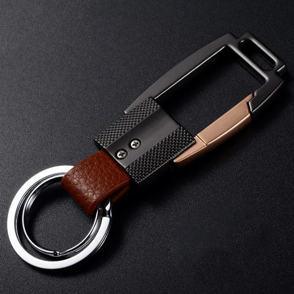 Alloy Leather Keychain Bag Pendant Business Car Key Holder