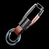Alloy Leather Men Keychain Bag Pendant Car Keyring
