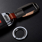 Alloy Leather Men Keychain Bag Pendant Car Keyring