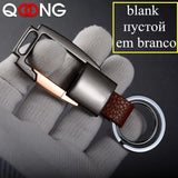 Alloy Leather Men Keychain Bag Pendant Car Keyring