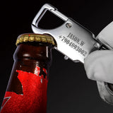 Men Leather Key Chain Car Key Ring LED Bottle Opener Multifunctional Tool Y16