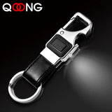 Men Leather Key Chain Car Key Ring LED Bottle Opener Multifunctional Tool Y16
