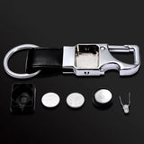 Men Leather Key Chain Car Key Ring LED Bottle Opener Multifunctional Tool Y16