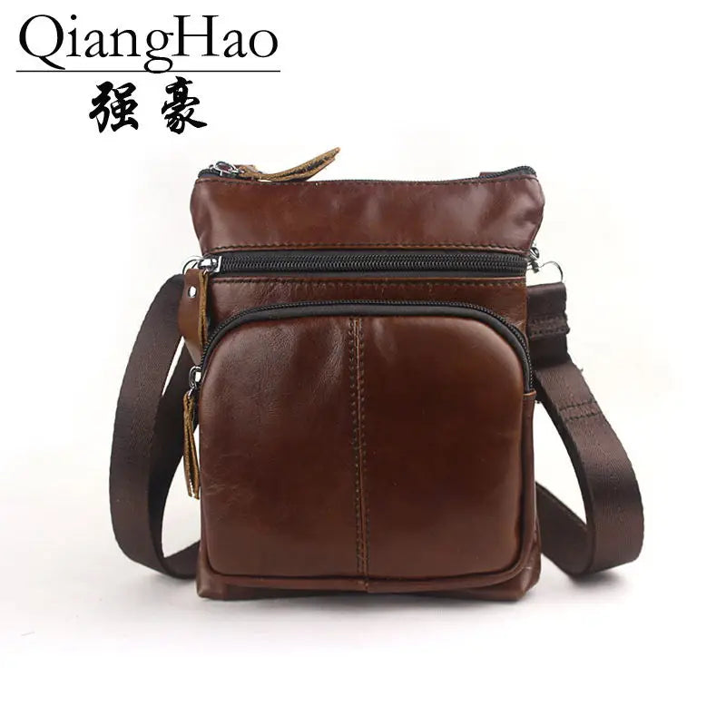 QiangHao Leather Messenger Bag for Rugged Portfolio