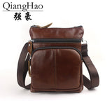 QiangHao Leather Messenger Bag for Rugged Portfolio