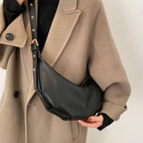 Qiaoduo Women Large Capacity Messenger Bag Soft PU Leather Solid Color