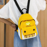 Qiaoduo School Backpack Women College Girls Cartoon Small Yellow Shoulder Bags