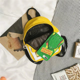 Qiaoduo School Backpack Women College Girls Cartoon Small Yellow Shoulder Bags
