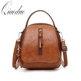 Qiaoduo Vintage PU Leather Shoulder Bag Large Capacity Crossbody Tote