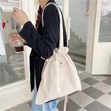 Qiaoduo Women Shoulder Bag Drawstring Crossbody Handbag Casual Girls Student Bag