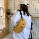 Qiuyin Bum Canvas Chest Bag Waist Bags for Women Zipper Belt Vintage Purse