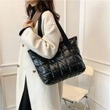 Lattice Pattern Shoulder Bag Women Handbag Large Capacity Tote