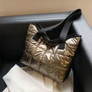 Lattice Pattern Shoulder Bag Women Handbag Large Capacity Tote