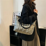 Lattice Pattern Shoulder Bag Women Handbag Large Capacity Tote
