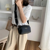 Small Square Bag Wide Straps Women Shoulder Bag Casual Solid Lady Messenger Bag